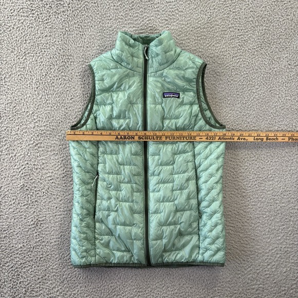 Patagonia Micro Puff Light Puffer Vest Womens Medium Gypsum Green - Picture 9 of 13